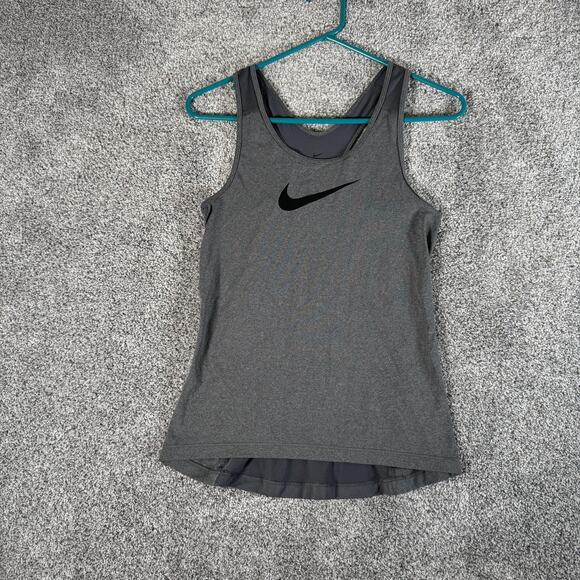 Nike Dri-FIT Tank Top Womens Small Gray Racerback Athletic Running Training - Picture 1 of 6